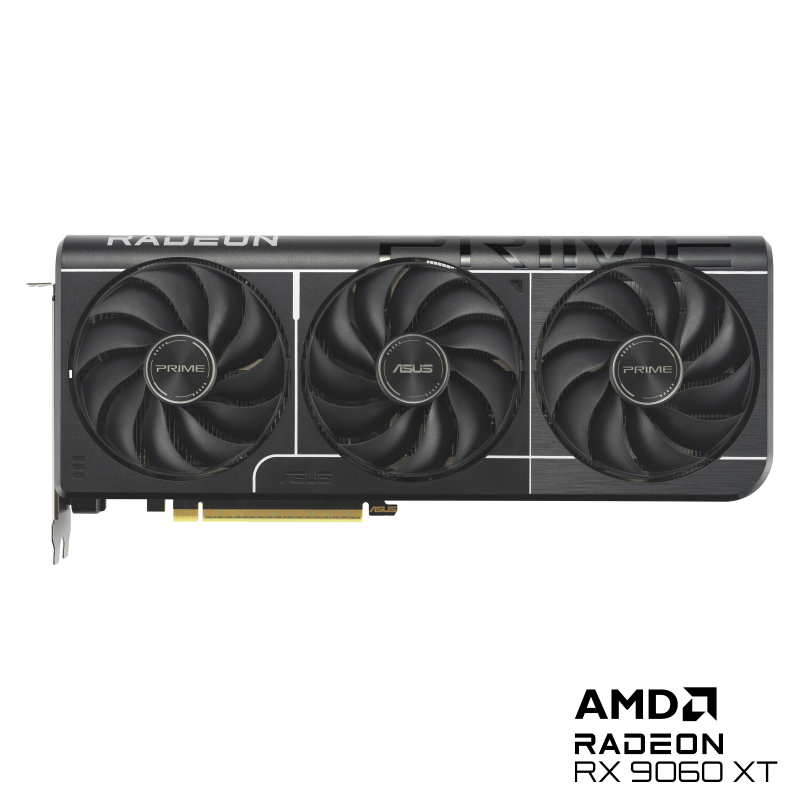 ASUS Prime Radeon RX 9060 XT 16GB GDDR6 OC Edition Graphics Card - front view