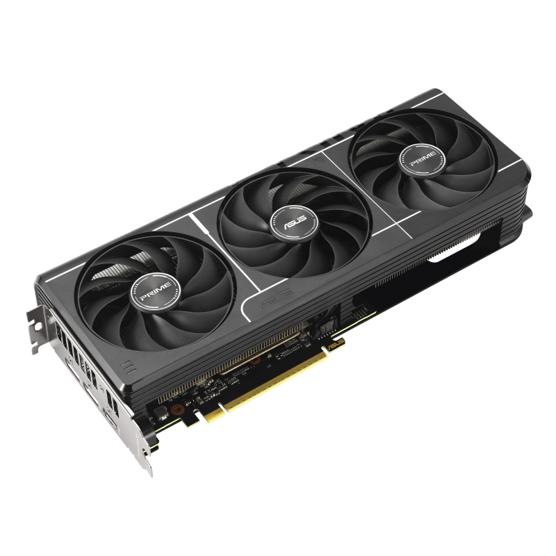 ASUS Prime Radeon RX 9060 XT 16GB GDDR6 OC Edition Graphics Card - angle view