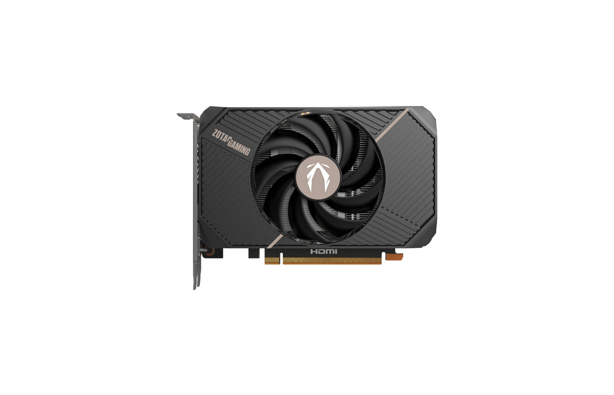 Zotac GeForce RTX 5050 SOLO 8GB graphics card angled view